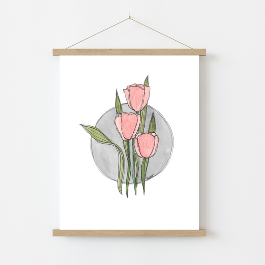 Art Print: Pink Tulips