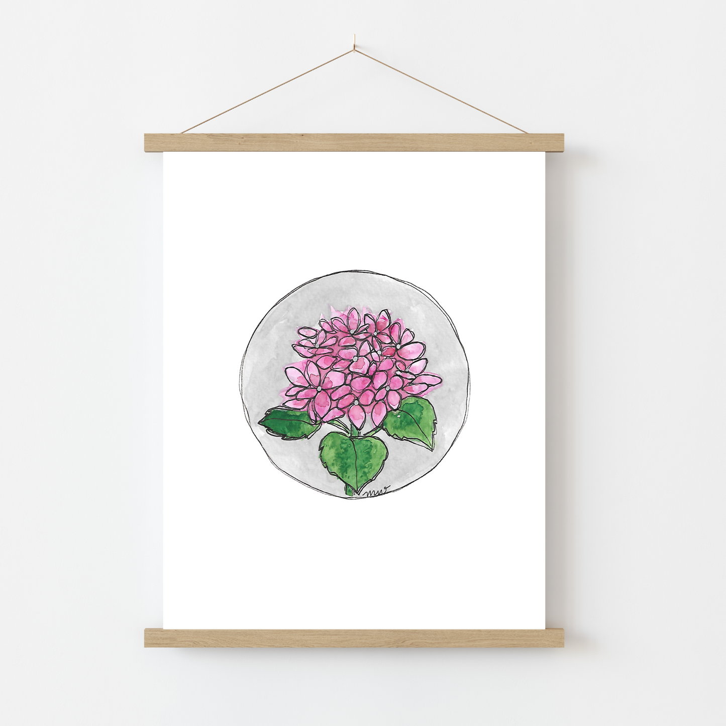 Art Print: Pink Hydrangea