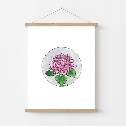 Art Print: Pink Hydrangea